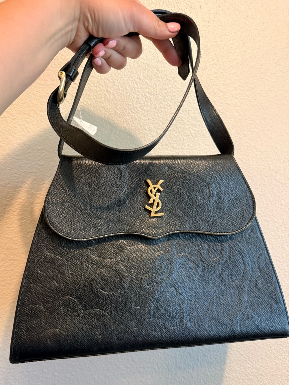 Vintage Yves Saint Laurent (YSL) Arabesque Trapezoidal Flap Bag